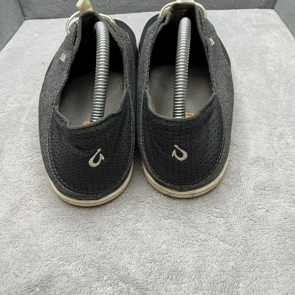 OluKai Nohea Moku Men's Size 9 Black Gray No Tie Boat Water Shoes 10283